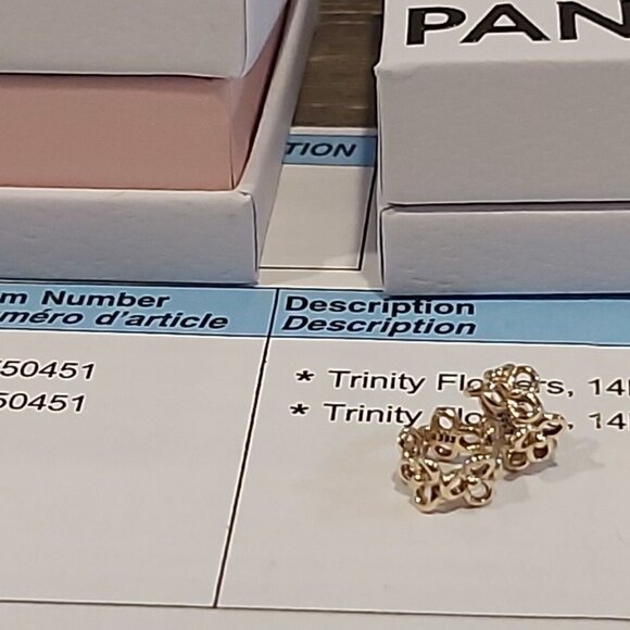 Authentic Pandora *RETIRED*  14K Gold Trinity Spacer 750451 - Picture 4 of 12